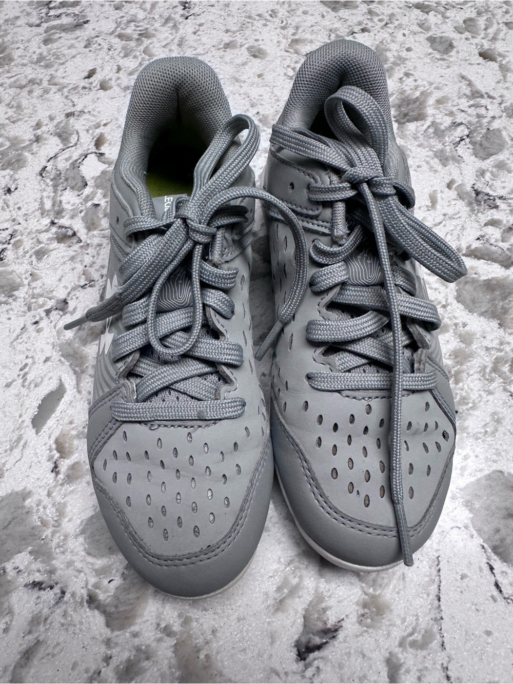 Under Armour Gray Kids Sneakers - Breathable Lace-Up Design